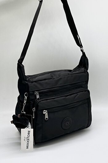 Bevitton Multi-Compartment Black Lightweight Fabric Women's Shoulder Crossbody Bag / 4100