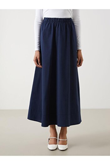 LC Waikiki Elastic Waist Poplin Women's Flared Skirt (S5)