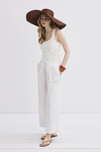 KADRİYE BAŞTÜRK Doren Linen Trousers Ecru