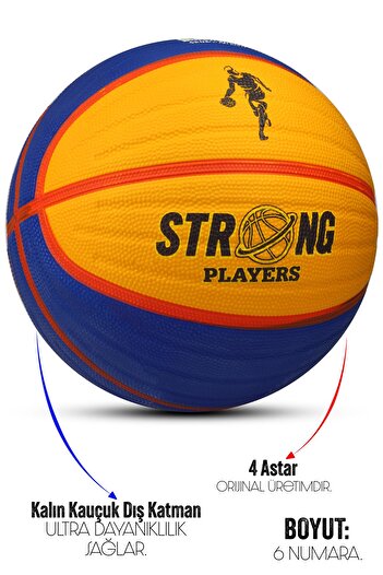 Telvesse Yellow Navy Blue Basketball Ball Graffiti Rubber Durable Deep Channel Embossed No:6 B66