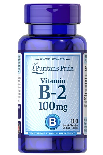 Puritan's Pride Vitamin B2 (Riboflavin) 100 mg, 100 Tablets
