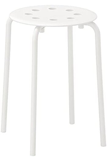 IKEA MARIUS White Stool – Durable, Space-Saving Design