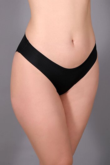 C&City Non-Slip Waist Laser Brazilian Panties C19204 Black