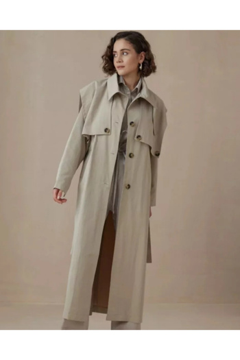 OlaLady Women's Buttoned Vest Cotton Canvas Trench Coat