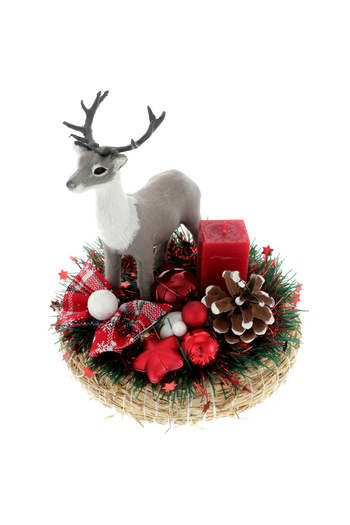 GiftExpress Christmas Arrangement with Grey Reindeer