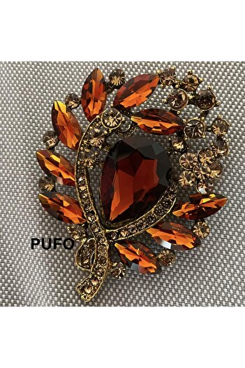 PUFO Elegant women's brooch, Ellegant Stone, model with pebbles
