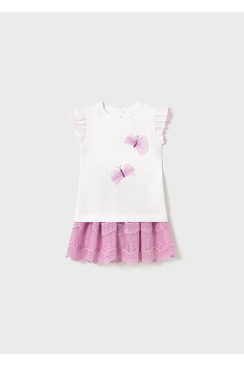 MAYORAL 01-04 Years Baby Girl Mayoral Powder Skirt Suit - Powder