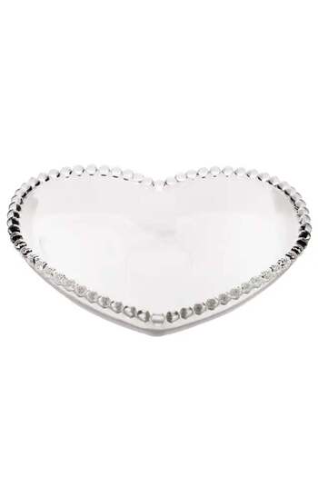 PUFO Elegant glass bowl Heart for serving hazelnuts, pistachios, candies, snacks, 22 cm