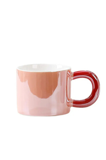 PUFO Glossy ceramic mug for tea, coffee, 250 ml, red