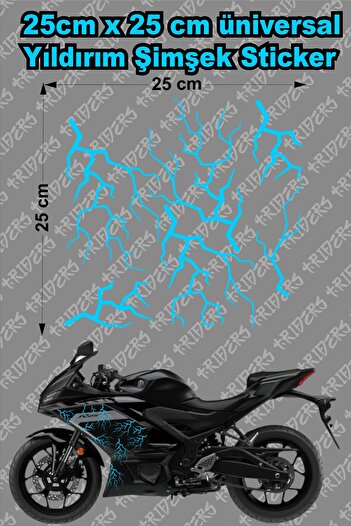 TRİDERS Autocolant Lightning Bolt 25x25cm Folie tăiată Model universal universal