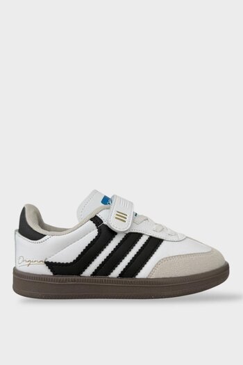 Liger Unisex Velcro Laced Children's Sports Shoes White - Black