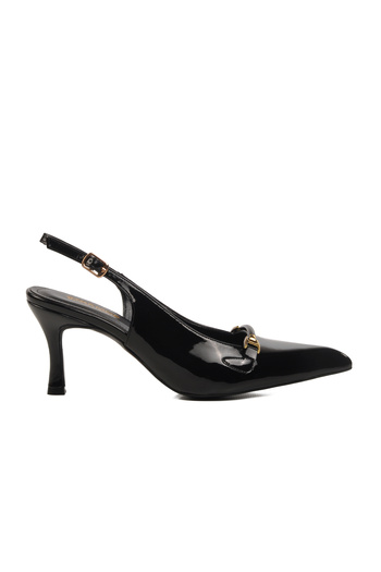 Aspor Black patent leather thin heeled women's shoes