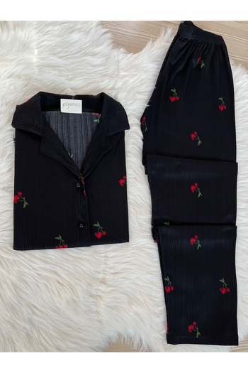 Pijamacs Set pijama Pegasus cu mânecă scurtă cu model cireșe