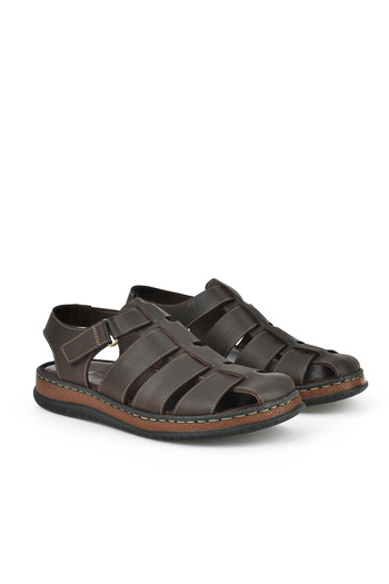 Ziya , Men's Genuine Leather Sandals 1511045 Zs32 Coffee