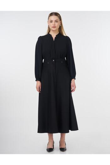 Kayra Zipper Detailed Felt Skirt Black