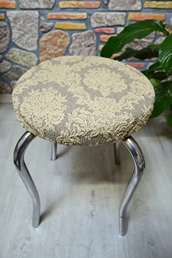 COVER TEKSTİL Stool Cover Jacquard Fabric Wood Shell