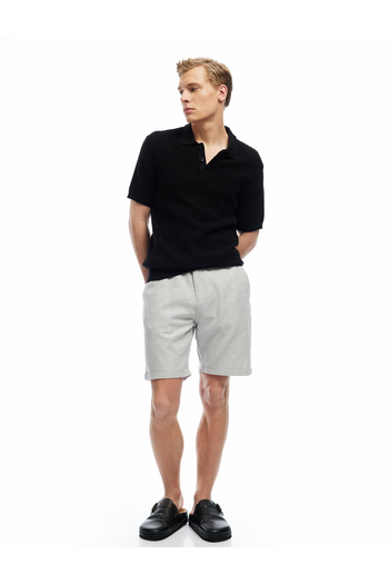 Koton Buttoned Bermuda Pocket Folded Leg Linen Cotton Blended Chino Shorts