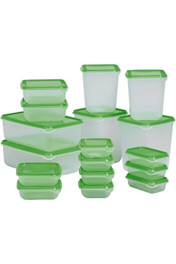IKEA Pruta Food Container, Set of 17, Green