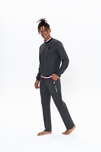 U.S. Polo Assn. U.S. Polo Assn. Men's Anthracite Half Placket Dowry Home Clothing - Arass18W92W2W