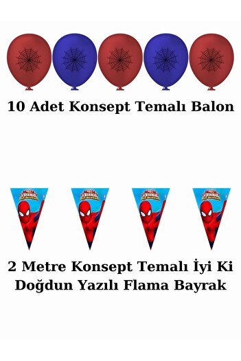 SPIDERMAN Σετ διακοσμητικά για πάρτι γενεθλίων Spiderman με μεταλλική επικάλυψη για 16 άτομα