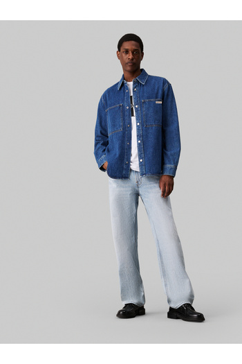 Calvin Klein Calvin Klein Men Blue Regular Linear Denim Shirt