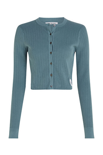 Calvin Klein Women Goblin Blue Variegated Rib Sweater