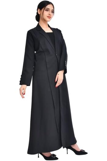 HAWRAA Elegant Classic Women's Blazer with Side Slits and Single Button Closure
