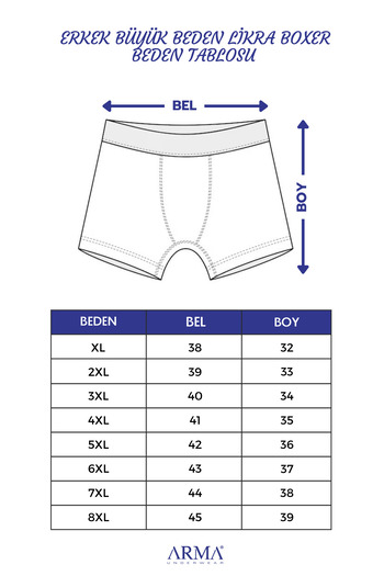 Arma Yıldız Men's Gray - Black Large Size Boxer Cotton Lycra 10 Pack