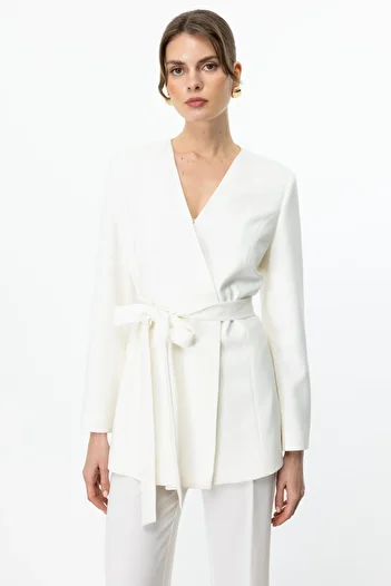Ekol Belted Double Button Jacket