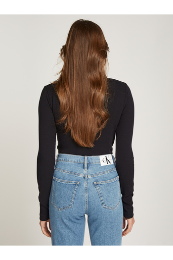 Calvin Klein Calvin Klein Women Black Rib Polo Top Body