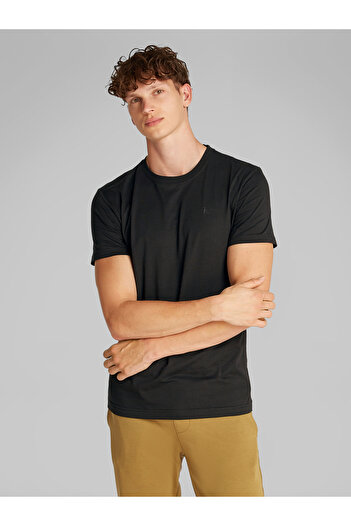 Calvin Klein Calvin Klein Men Black Textured Monologo T-Shirt