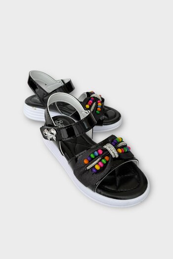 Liger Girl's Summer Wedding Ceremony Stylish Sandals Shoes Black