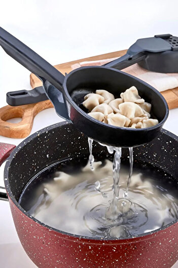 Home Hard Plastic Heat Resistant Fireproof Non-Stick 3 in 1 Ladle Colander Spoon Serving Ladle
