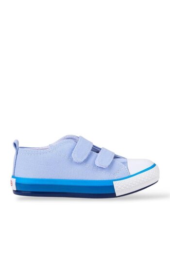 Liger Unisex Kids Linen Short Convers Model Velcro Sneaker Sports Shoes (26-30) Blue