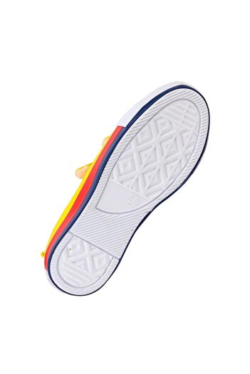 Liger Unisex Çocuk Keten Kısa Convers Modeli Cırtlı Sneaker Spor Ayakkabı (26-30) SARI