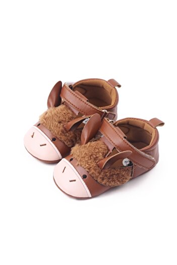 Superbaby Brown shoes with animal design for girls