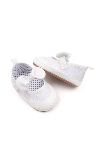 Superbaby Pantofiori alb sidefat pentru fetite