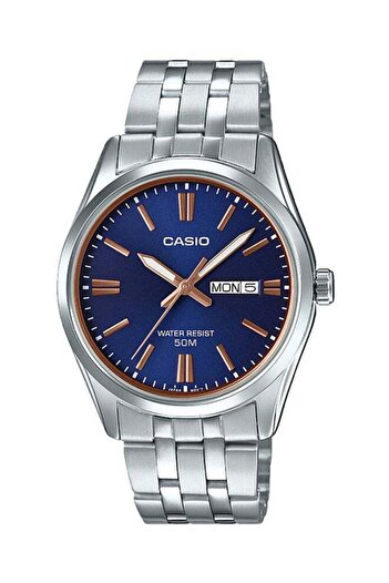 Casio Men's Enticer Stainless Steel Analog Wrist Watch MTP-1335D-2A2VDF - 38 mm - Silver