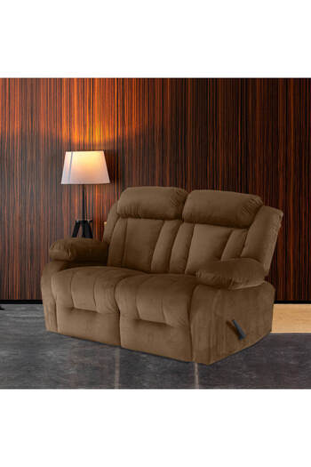 Lazy Vibes MNZ5 | Velvet Double ReclinerChair 159x77x104 cm - Light Brown