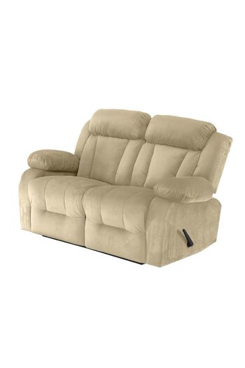 Lazy Vibes MNZ5 | Velvet Double ReclinerChair 159x77x104 cm - Light Beige