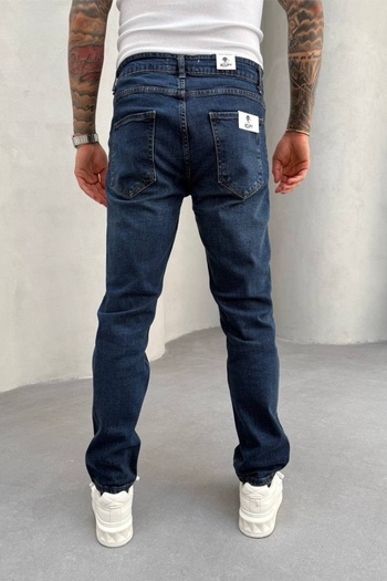 MADZEYMODA Mavi Denim Kumaş Likralı Regular Kalıp Erkek Jean Kot Pantolon KE-674