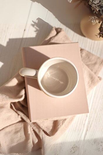 YUUGI CERAMIC Handmade Ceramic Mug Pink Flower Patterned Mug Cup 180 ml Mug Coffee Cup