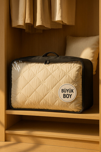 HİG HOME Large Volume Transparent Bag 42X53X20 – Quilt, Blanket, Clothes Storage Bag 1 Piece