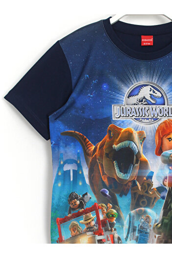 DobaKids Dinazorlu Playstation 4 Xbox Konsol Oyunu Jurassic World 3D Baskılı Erkek Çocuk Tişört
