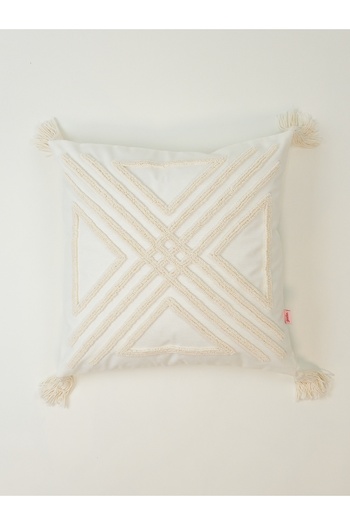 Galia Tasarım Boho Crossroads - Textured Punch Throw Pillow Cover Off-White