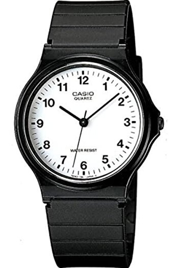 Casio Unisex Classic Quartz Watch with White Dial and Black Resin Band - MQ-24-7B