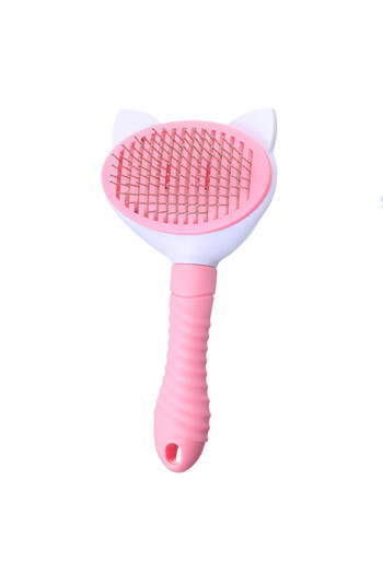 PUFO Practical Pufo brush with handle for grooming dogs and cats, 20 cm, pink