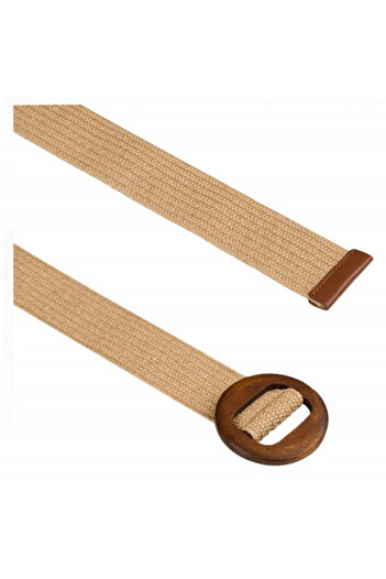 PUFO Simple Women's Waist Belt, Adjustable, 100 X 5 Cm, Beige