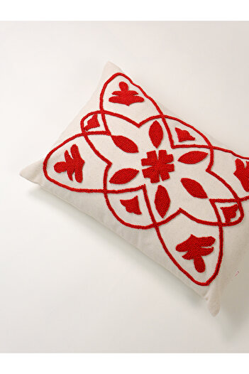 Galia Tasarım Marrakech Punch Throw Pillow Cover - Red Rectangle