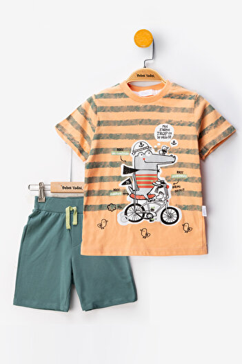 Bebek Vadisi Baby Boy Bottom Suit Boy's Summer Suit Baby Boy Shorts Suit Baby Boy's Double Suit